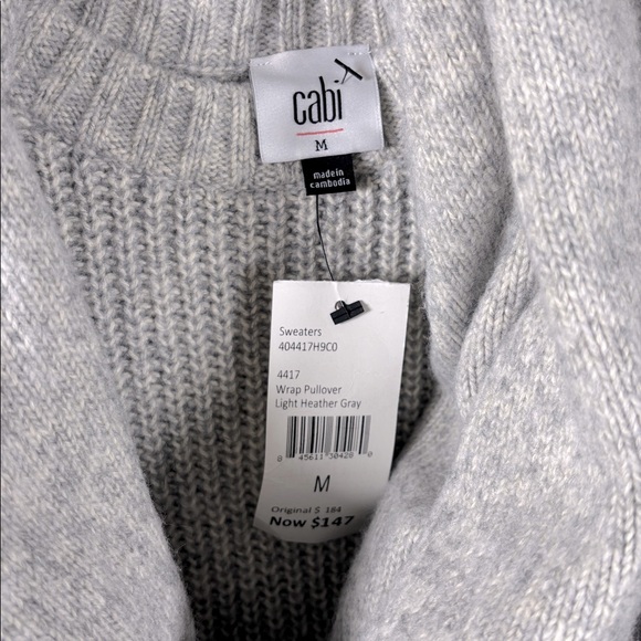 Cabi New NWT Wrap Pullover #4417 Heather Gray Sweater Medium - Picture 8 of 10